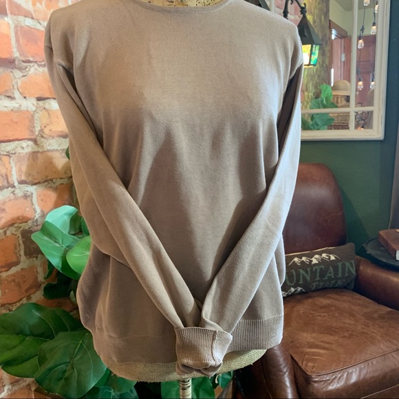 Wool Sweater Talbots Brown M Medium Classic Crew Neck - Picture 4 of 8